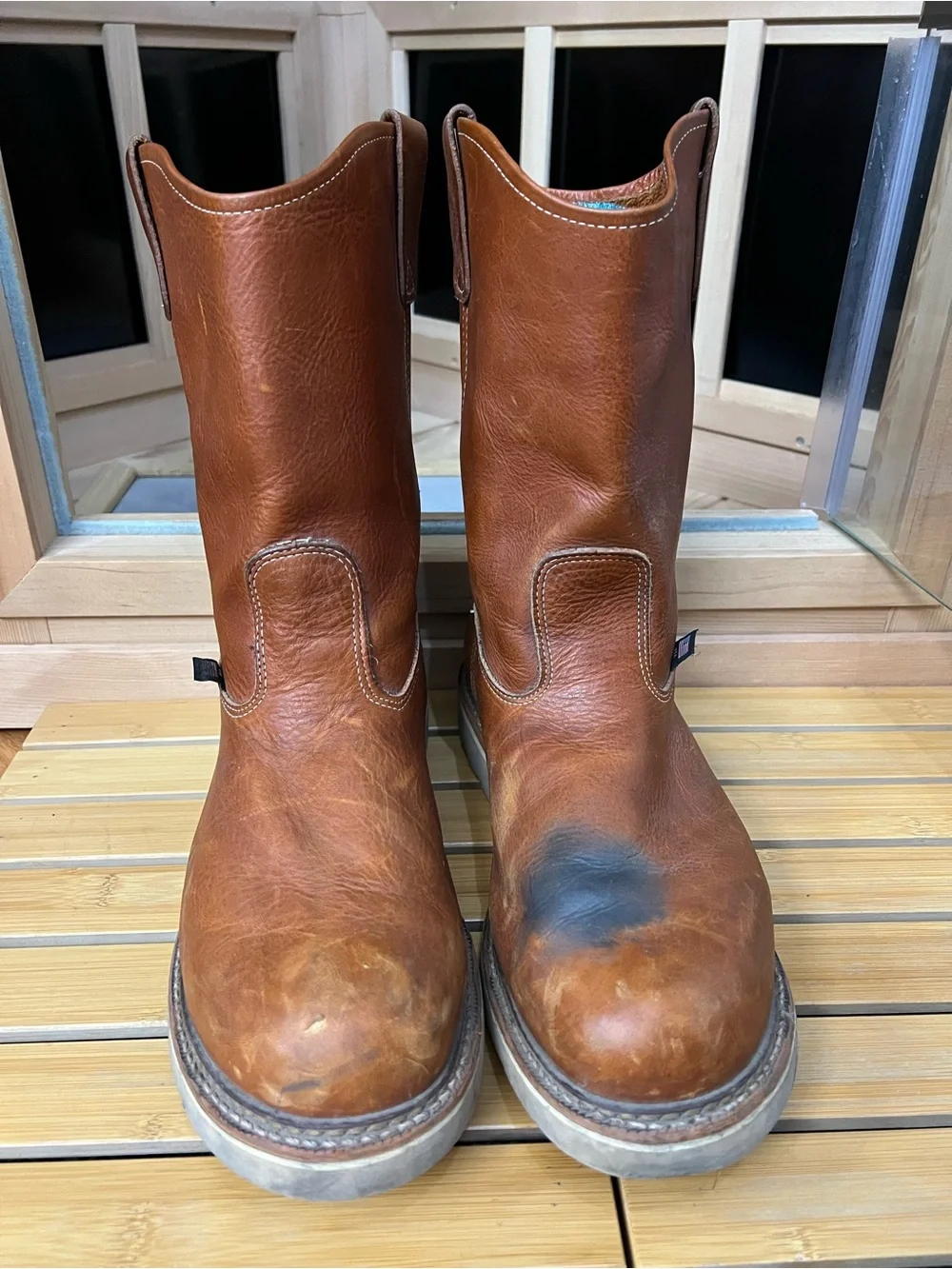 Mens Thorogood Wellington boots tobacco oil tanned size 13 EE